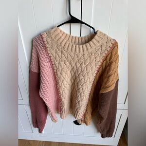 Women’s Colorblock Cable Knit Sweater